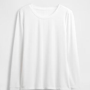 NWT GapFit Brushed Tech Jersey long-sleeve White Large